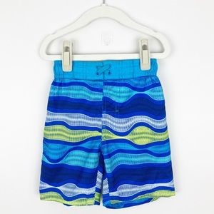 Wonder Nation - XS Boys Blue & Yellow Swim Trunks
